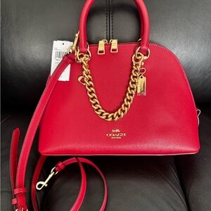 Coach Scarlet Satchel with Gold Chain
